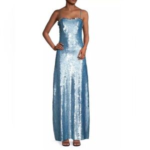 Elegant Blue Sequin Dress